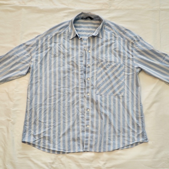 Zara Top Set | Striped Business Casual Shirts Light blue basic - Picture 7 of 11